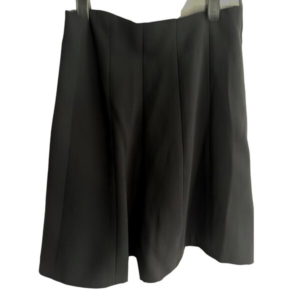 Zara XS Black Tailored Pleated High Waisted Wide Legged Shorts - Picture 8 of 12